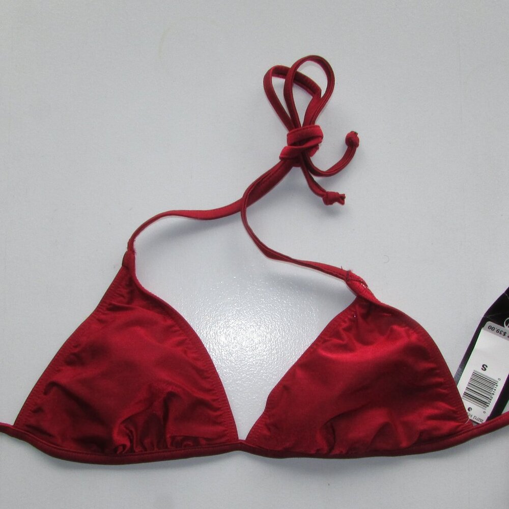 Be Creative Red Metallic String Bikini Top - Small - NEW